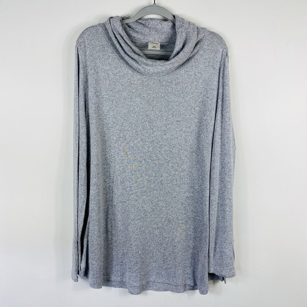 Soma Lounge Top XXL Gray Brushed Long Sleeve Cowl Neck
